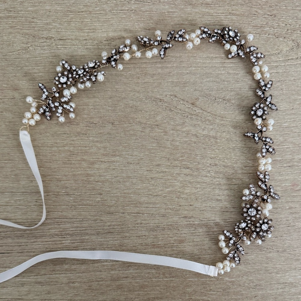 Pearl and Crystal Floral Headband
